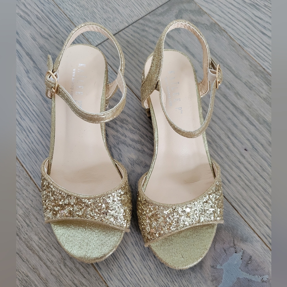 Kailee P. Glitter Block Heel - Gold